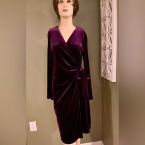 Jeffrey Banks purple velvet dress size small excellent condition